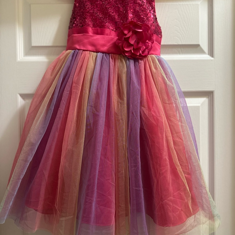 Pink and Multicolor Tulle Dress